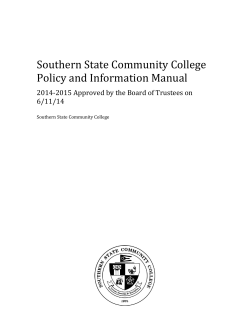 Southern State Community College Policy and Information Manual