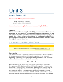 Unit 3 Acids, Bases, pH