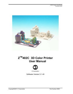 Z 402C  3D Color Printer User Manual