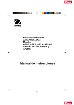 Manual de instrucciones Menu Balanzas electrónicas Plus