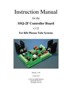 Instruction Manual SSQ-2F Controller Board for the v3.22