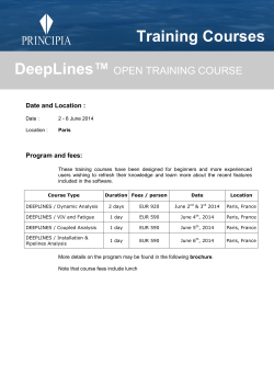 Training Courses DeepLines™  OPEN TRAINING COURSE