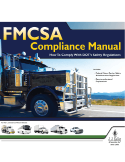 Compliance Manual How To  Comply With DOT’s Safety Regulations