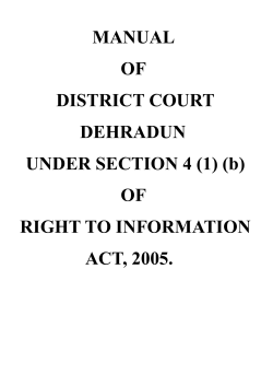 MANUAL OF DISTRICT COURT DEHRADUN