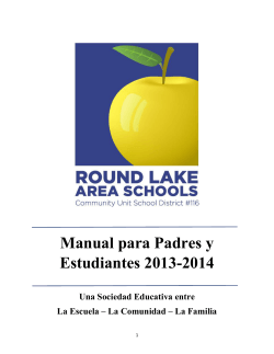 Manual para Padres y Estudiantes 2013-2014  Una Sociedad Educativa entre