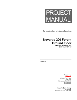 PROJECT MANUAL  Novartis 200 Forum