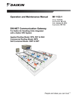 1 Operation and Maintenance Manual IM 1133- DIII-NET Communication Gateway