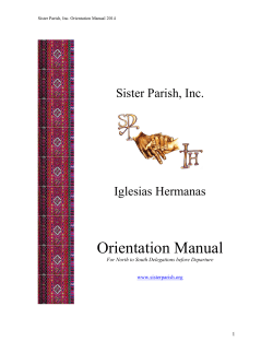 Orientation Manual Sister Parish, Inc.  Iglesias Hermanas