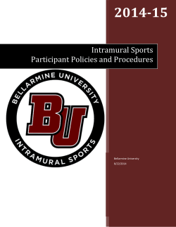 2014-15 Intramural Sports Participant Policies and Procedures