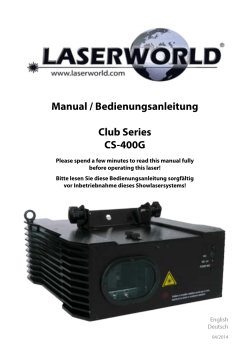 Manual / Bedienungsanleitung Club Series CS-400G