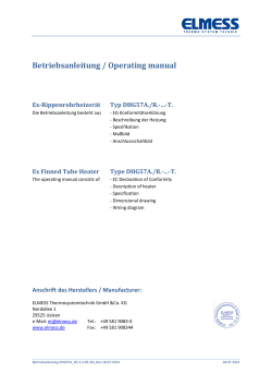Betriebsanleitung / Operating manual  Ex-Rippenrohrheizerät   Typ DHG57A./R.-…-T.
