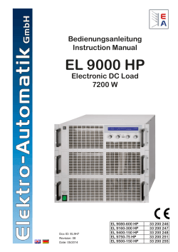 EL 9000 HP Bedienungsanleitung Instruction Manual Electronic DC Load
