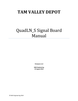 TAM VALLEY DEPOT QuadLN_S Signal Board Manual