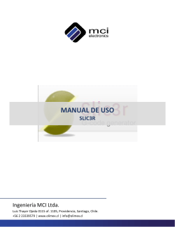 MANUAL DE USO SLIC3R Ingeniería MCI Ltda.