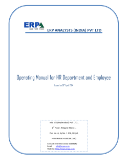 Operating Manual for HR Department and Employee
