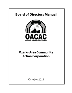 Board of Directors Manual Ozarks Area Community Action Corporation October 2013