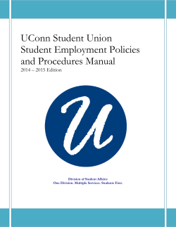 UConn Student Union Student Employment Policies and Procedures Manual