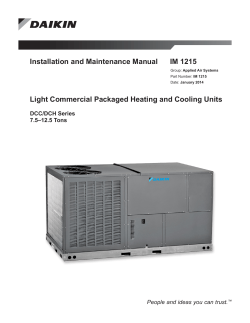 Installation and Maintenance Manual  IM 1215 DCC/DCH Series