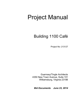 Project Manual  Building 1100 Café