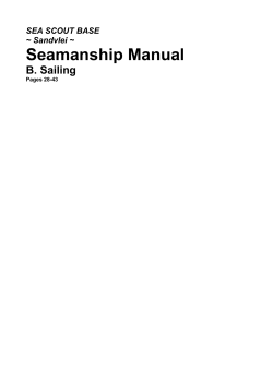 Seamanship Manual B. Sailing SEA SCOUT BASE ~ Sandvlei ~