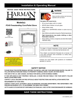 ! Installation &amp; Operating manual model(s): WARNING