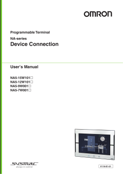 Device Connection User’s Manual Programmable Terminal NA-series