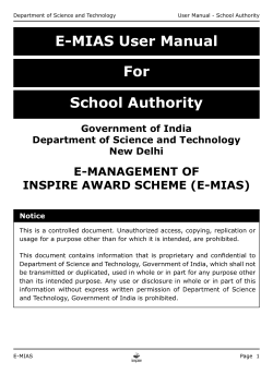 E-MIAS User Manual For School Authority E-MANAGEMENT OF