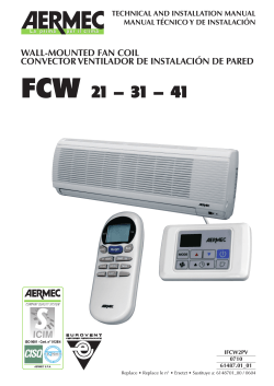 FCW 21 - 31 - 41 WALL-MOUNTED FAN COIL
