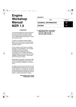 Engine Workshop Manual MZR 1.5