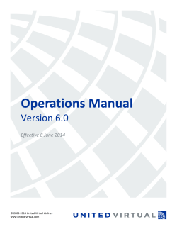 Operations Manual Version 6.0 Effective 8 June 2014