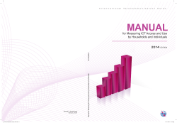 MANUAL for Measuring ICT Access and Use by Households and Individuals 2014