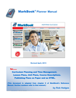 MarkBook Planner Manual