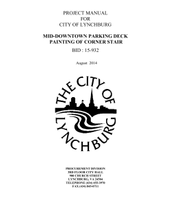 PROJECT MANUAL FOR CITY OF LYNCHBURG