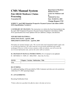 CMS Manual System Pub 100-04 Medicare Claims Processing