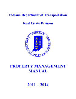 PROPERTY MANAGEMENT MANUAL 2011 – 2014 Indiana Department of Transportation