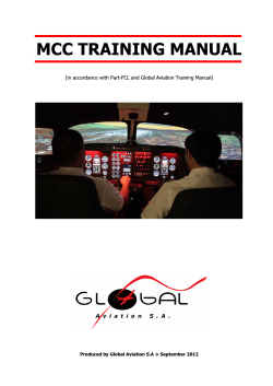 MCC TRAINING MANUAL  Produced by Global Aviation S.A ◊ September 2012
