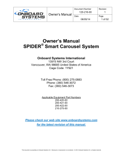 Owner’s Manual SPIDER Smart Carousel System ®