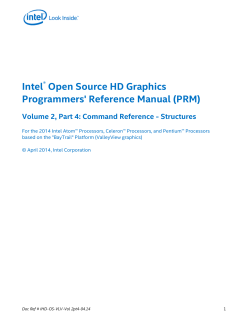 Intel Open Source HD Graphics Programmers' Reference Manual (PRM)