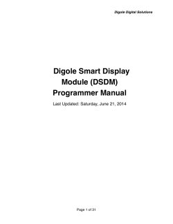 Digole Smart Display Module (DSDM)! Programmer Manual! #