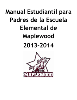 Manual Estudiantil para Padres de la Escuela Elemental de Maplewood