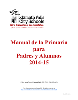 Manual de la Primaria para Padres y Alumnos 2014-15