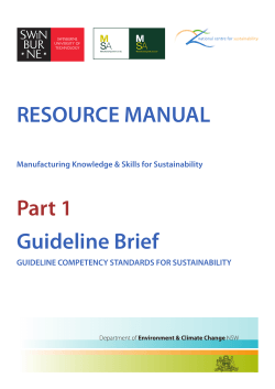 RESOURCE MANUAL  Guideline Brief Part 1