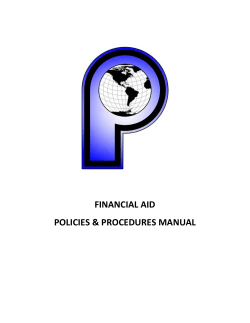 FINANCIAL AID POLICIES &amp; PROCEDURES MANUAL