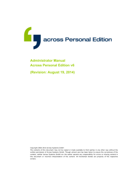 Administrator Manual Across Personal Edition v6 (Revision: August 19, 2014)