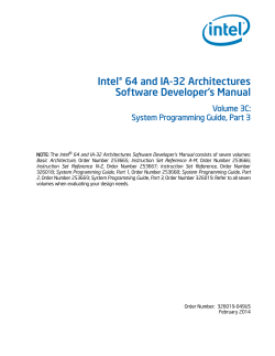 Intel® 64 and IA-32 Architectures Software Developer’s Manual Volume 3C:
