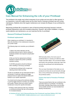 Care Manual for Enhancing the Life of your Printhead