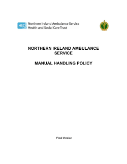 NORTHERN IRELAND AMBULANCE SERVICE MANUAL HANDLING POLICY
