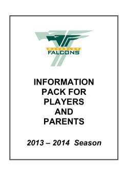 INFORMATION PACK FOR PLAYERS