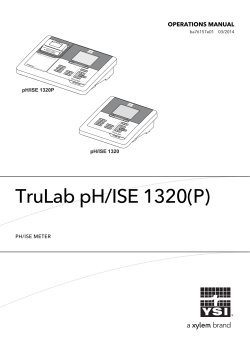 TruLab pH/ISE 1320(P) OPERATIONS MANUAL PH/ISE METER pH/ISE 1320P
