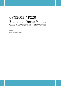 OPN2005 / PX20 Bluetooth Demo Manual Version RFL37919